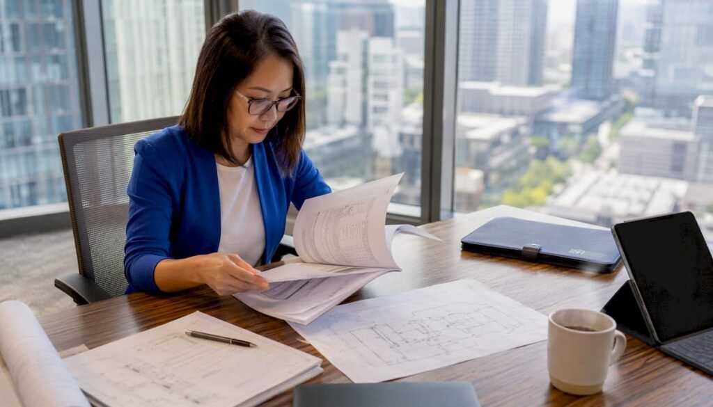 Engineer reviewing ASHRAE Guideline 36 document