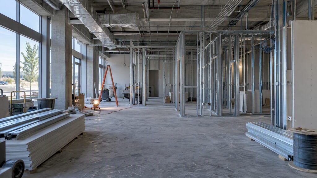 Ontario commercial tenant fit-out under construction