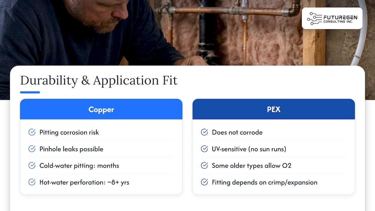 Copper and PEX application comparison