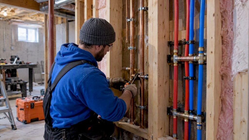 Copper and PEX pipes in home renovation